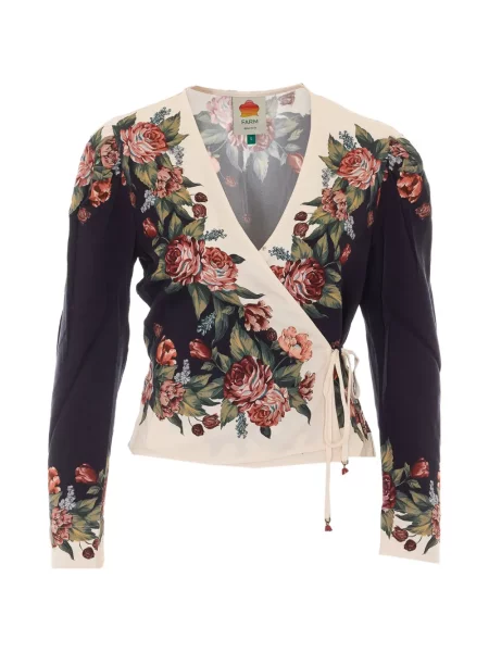Bluză Farm Rio cu model floral cu imagine plic negru