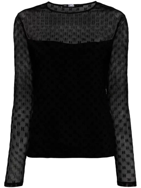 Top Karl Lagerfeld plasă negru