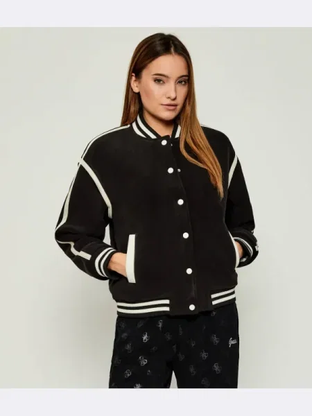 GUESS ACTIVE Geacă bomber | Relaxed fit negru