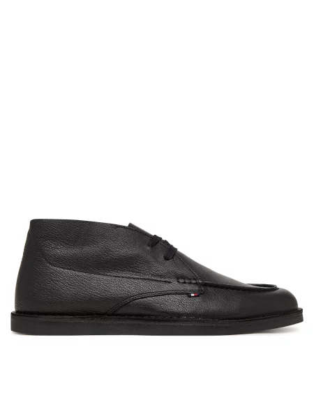 Polobotky Tommy Hilfiger Hilfiger Stitchdown Tbl Lth Chuk černá