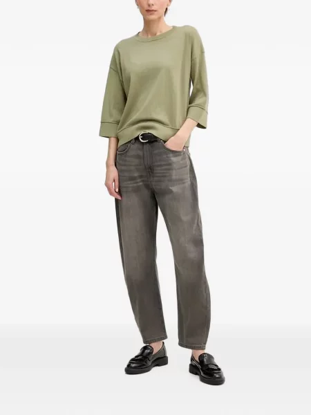 Pulover Benetton cu mâneci trei sferturi verde