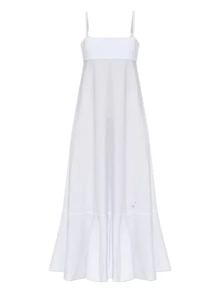 Rochie maxi Moschino cu broderie de costum alb