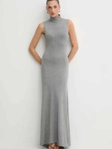 Сукня Bardot maxi розкльошена сірий