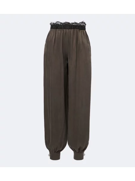 Pantaloni Jacques Wei din piele verde