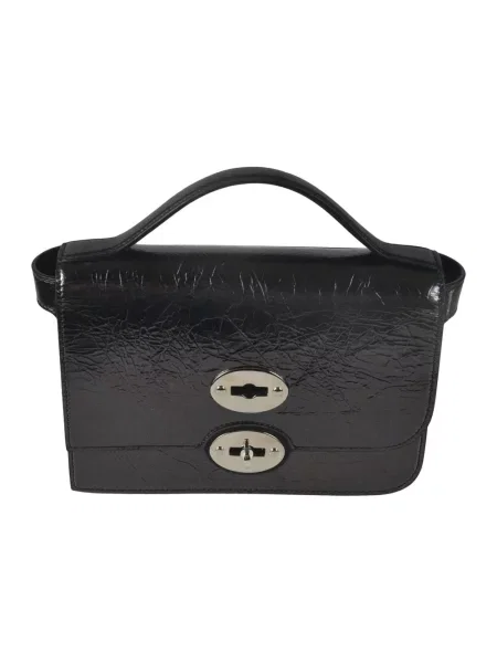 Mała mały torebka skórzana Zanellato skórzana czarna