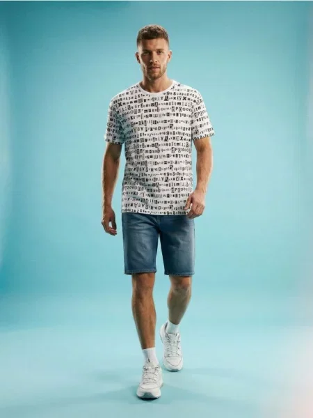 Sinsay tričko s typografickým vzorem bílá