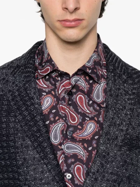 Cămașă Etro cu imagine cu model paisley violet