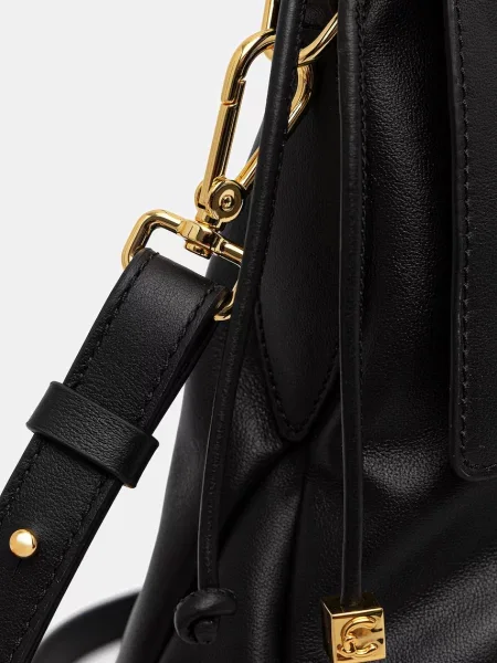 Coccinelle чанта crossbody дамска от кожа черно