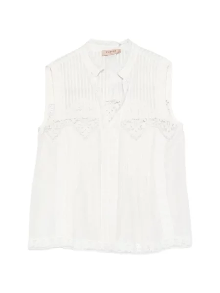 Bluză Twinset din dantelă alb