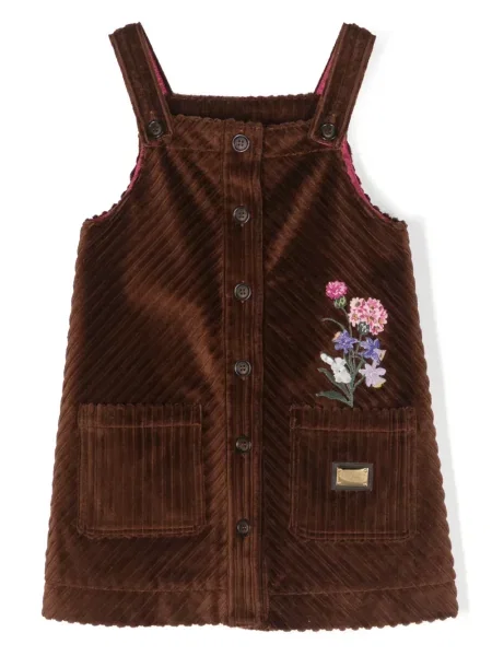Sukienka dziecięca Dolce And Gabbana brązowa