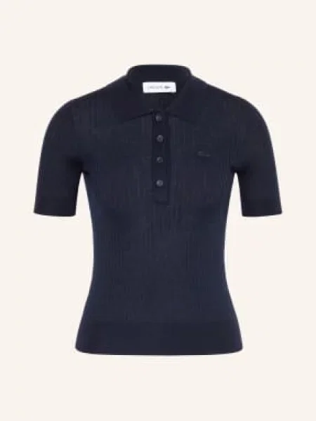 Lacoste Dzianinowa Koszulka Polo Z Wełny Merynosowej blau granatowe