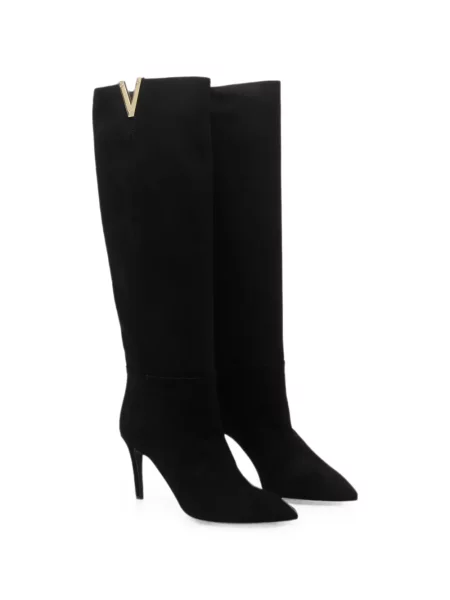 Botine Via Roma 15 din piele de căprioară negru