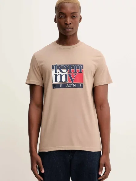 Tommy Jeans tričko béžové