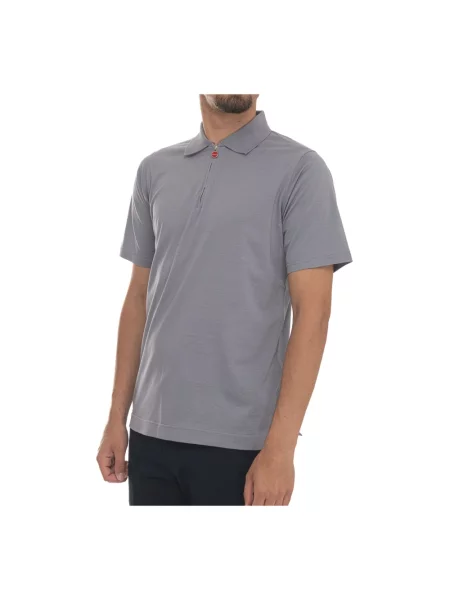Koszulka polo Kiton z krótkim rękawem szara