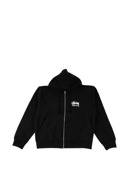 Hanorac cu glugă Stüssy cu imagine negru
