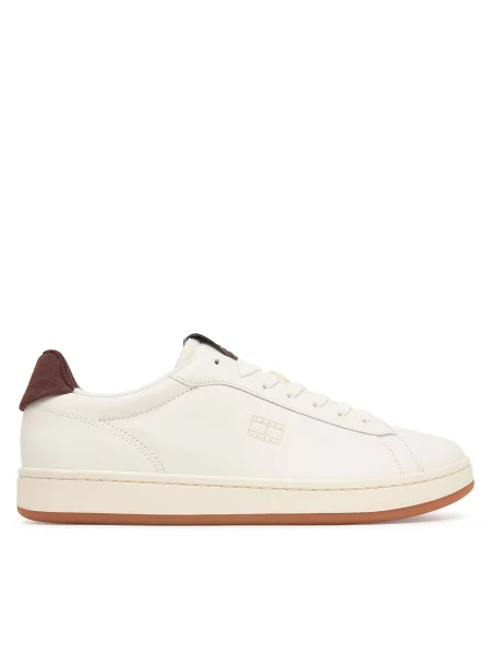 Tenisice Tommy Jeans Archive Leather Court Krem