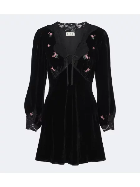 Rochie Rixo de catifea negru