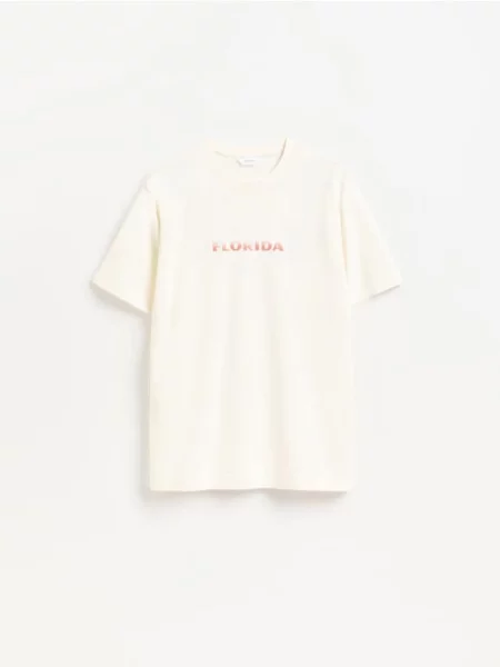 Reserved Tricou comfort fit cu imprimeu alb