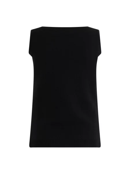 Top Moschino wełniany na ramiączkach czarny
