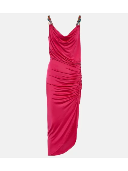 Rochie midi Veronica Beard până la genunchi cu mărgele de costum roz