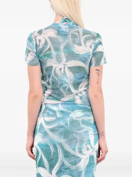 Tricou Louisa Ballou cu imagine cu imprimeu abstract albastru