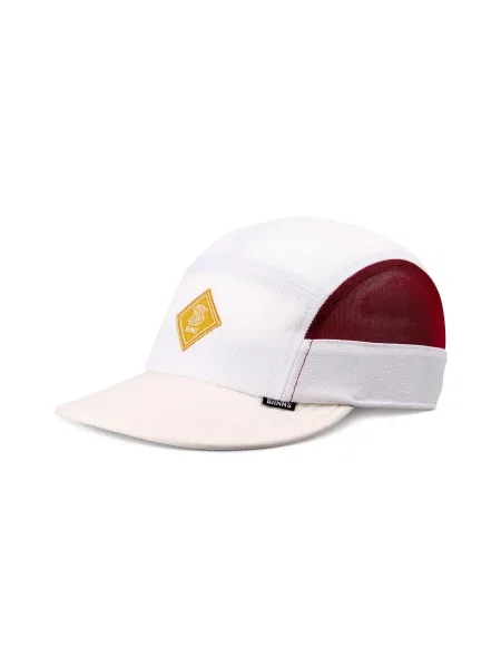 DJINNS Kšiltovka FineFine zlatě žlutá / vínově / offwhite červená
