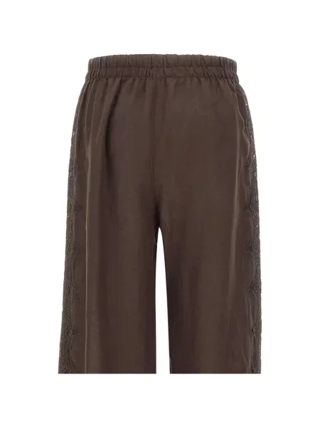 Spodnie Maurizio Mykonos koronkowe brązowe