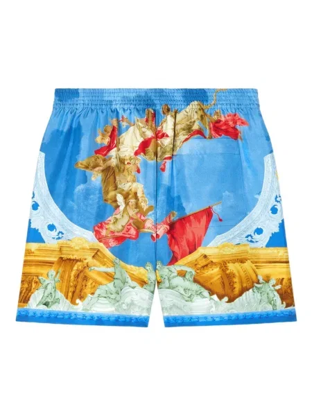 Pantaloni scurți Versace cu imagine albastru