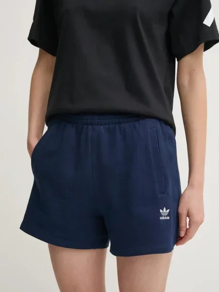 Къс панталон adidas Originals Essential с изчистен дизайн с висока талия тъмносиньо