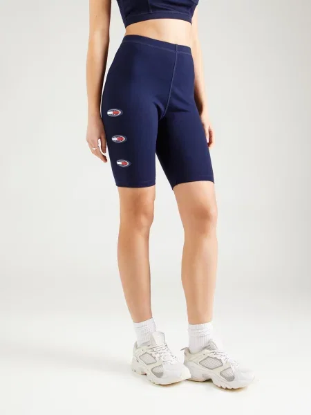 Tommy Jeans Legíny námornícka modrá / červená / strieborná biela