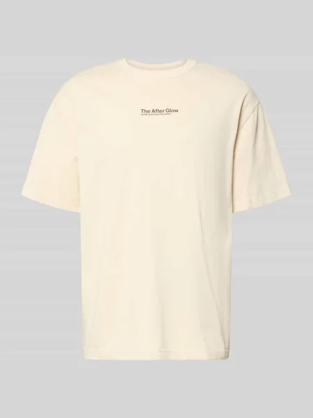 T-shirt z okrągłym dekoltem model Sauni' Samsoe Samsoe beżowa