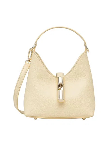 Furla torebka hobo skórzana beżowa