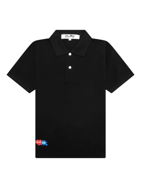 Polo Comme Des Garcons Play cu motiv cu inimi negru