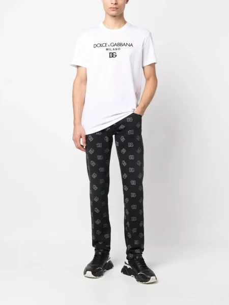 Siuvinėtas marškinėliai Dolce & Gabbana balta