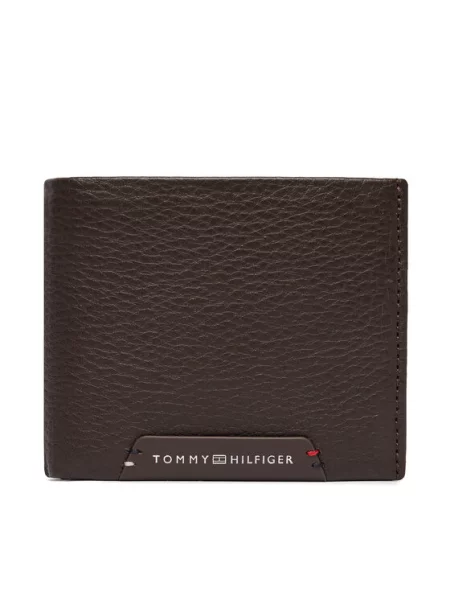 Tommy Hilfiger Piniginė Th Corp Mini Cc Tamsiai ruda