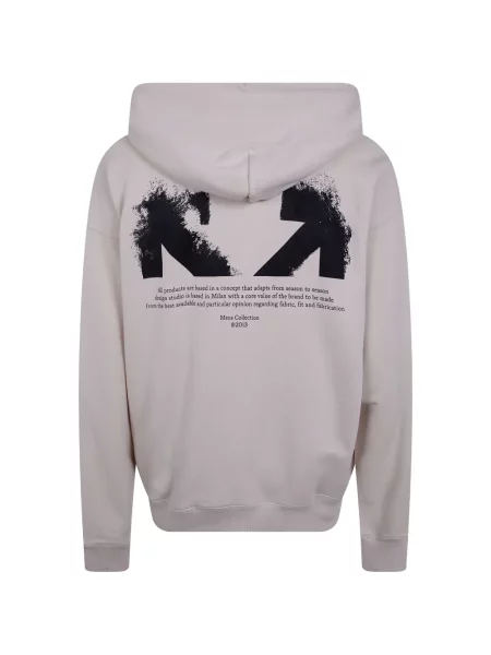 Lung hanorac cu glugă Off-white alb