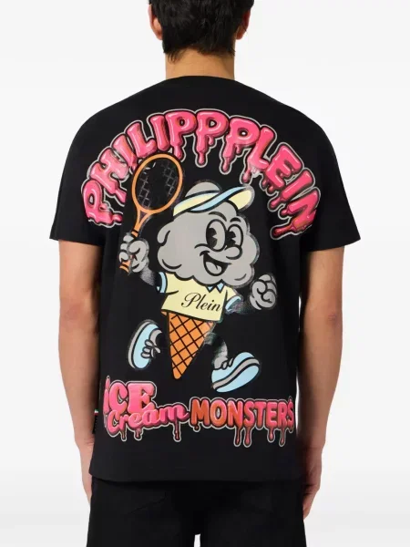 Μπλούζα Philipp Plein με στρογγυλή λαιμόκοψη μαύρο