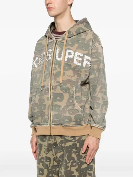 Majica s kapuljačom Kidsuper s camo uzorkom zelena