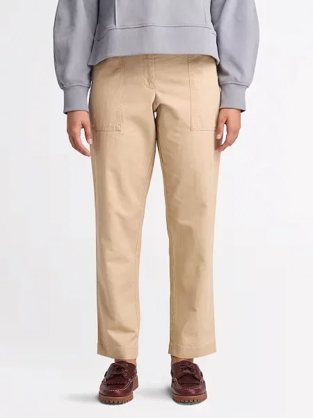 Штани повсякденні Timberland Linen Utility Fatigue бавовна/льон бежевий