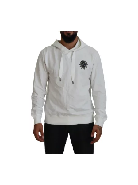 Bluza z kapturem Dolce And Gabbana z kapturem w serca biała