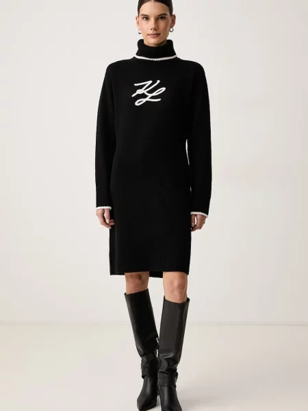 Karl Lagerfeld rochie cu lână negru