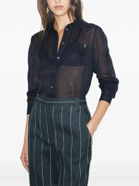 Cămașă Tory Burch cu dungi albastru