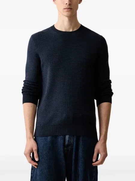 Pulover Trussardi cu decolteu rotund albastru