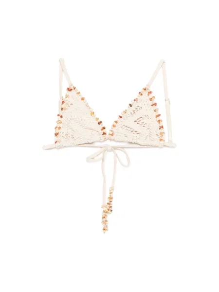 Bikini Patbo z koralikami beżowy