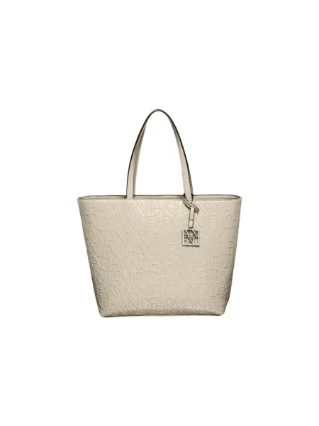 Shopperka Armani Exchange elegancka beżowa