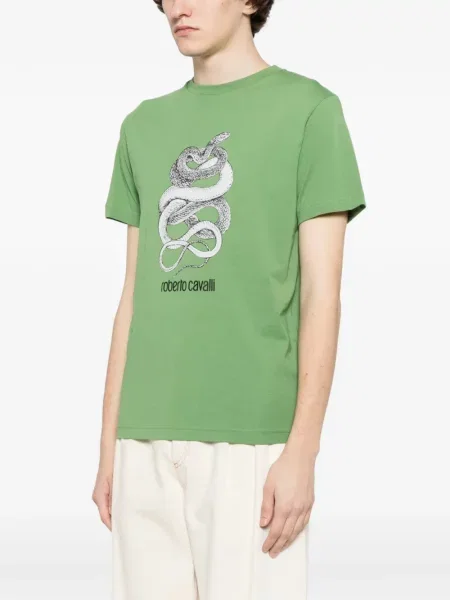 Tricou Roberto Cavalli cu imagine verde