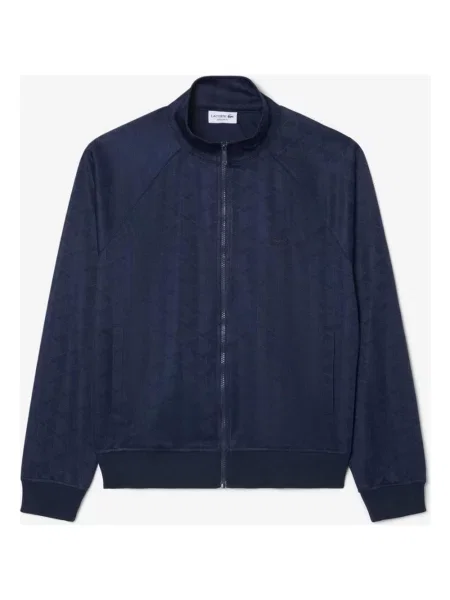 Bluza Lacoste Monogram Jacquard Full Zip granatowy XS niebieska