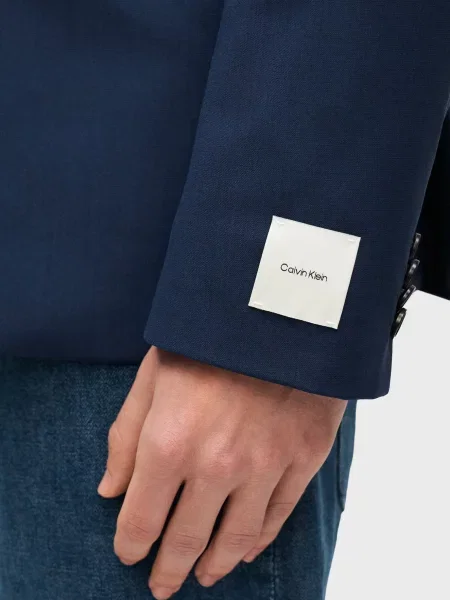 Шерстяной классический пиджак Calvin Klein синий