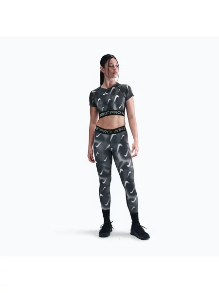 Тренувальні легінси Nike Pro Mid-Rise black/white/white білі