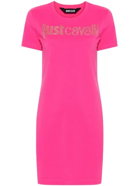 Sukienka koszulowa Just Cavalli garniturowa różowa